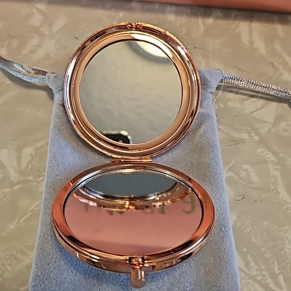 Rose gold double pocket mirror 